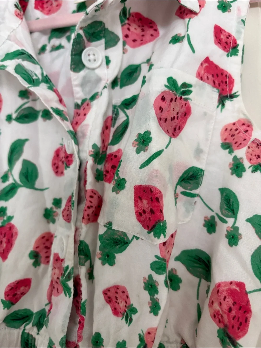 Crewcuts White Strawberry-Print Shirt Dress